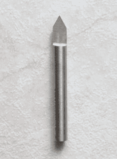 Tapered metal engraver tool.