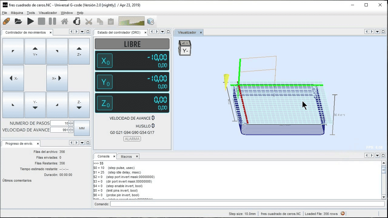 FreeCAD screenshot with control panel and 3D model rendering.