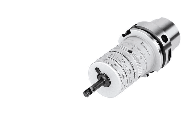 Adjustable gauge with cylindrical body and black handle.