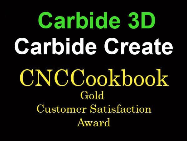 Carbide 3D Gold Customer Satisfaction Award graphic with company name and award details.