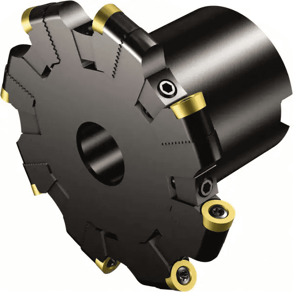 Black gear with gold accents, precision machined design