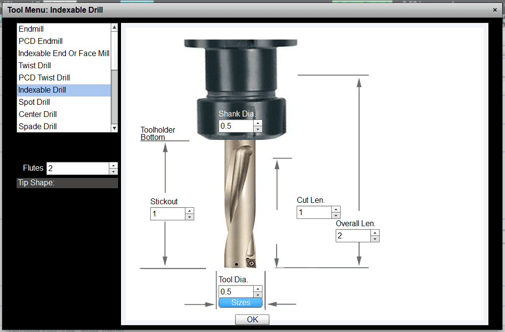 Indexable drill bit diagram with labeled components.