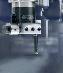 Close-up photo of a metalworking cutting tool.