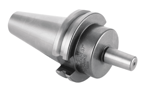 Silver-colored metal tool with conical shape and cylindrical stem, featuring a small hole at the end, made of stainless steel or aluminum.