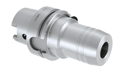 Silver metal component with cylindrical body and "TECHNO" engraving.