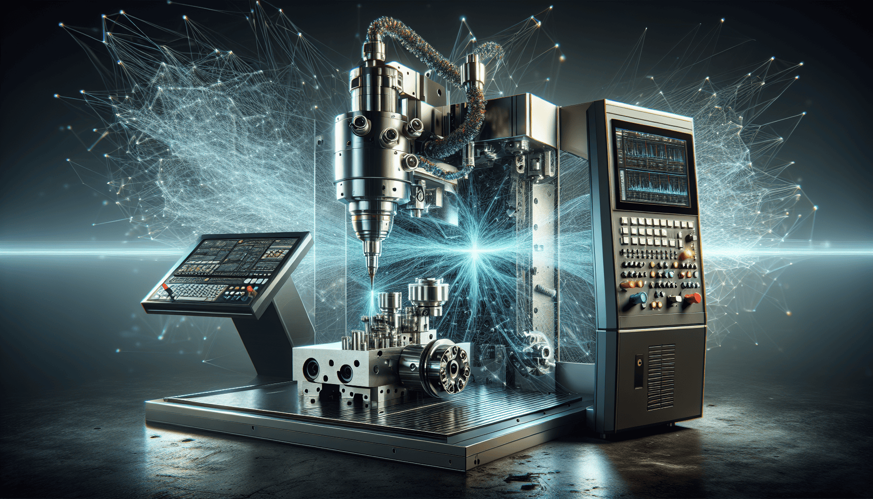 Advanced CNC machine with precision engineering and integrated software.