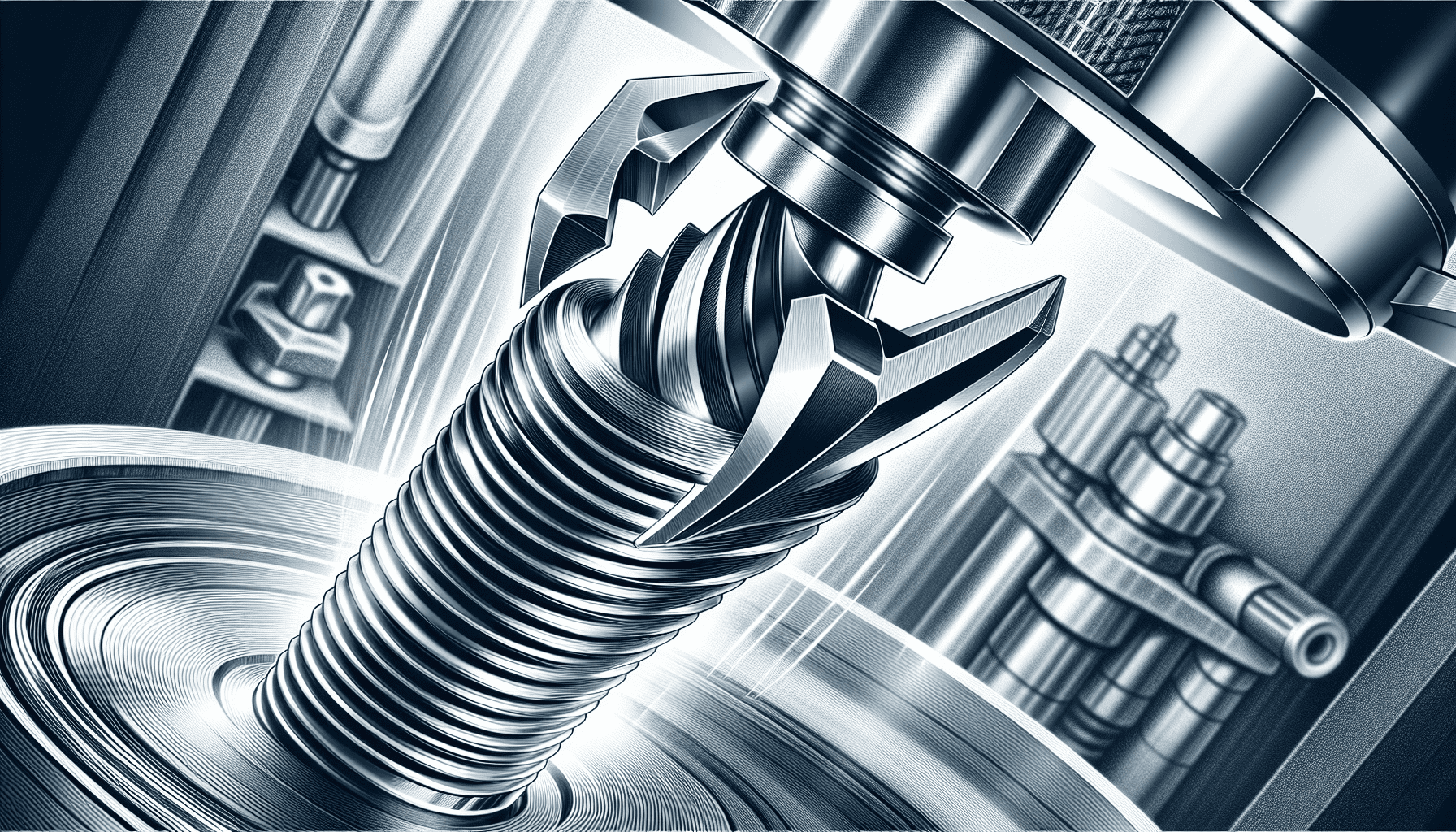 Metal screw with serrated edge in close-up detail.